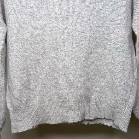 27 Miles Malibu Cashmere Star Patch Crewneck Lightly Distressed Sweater - Picture 11 of 14